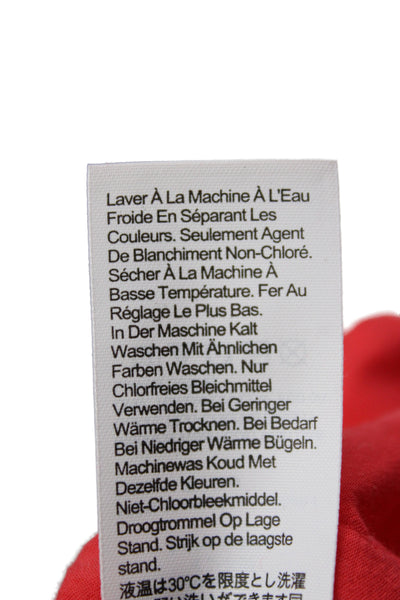 J Crew Womens Red Linen Cropped Pants Drawstring Inseam 30 Size M Tall