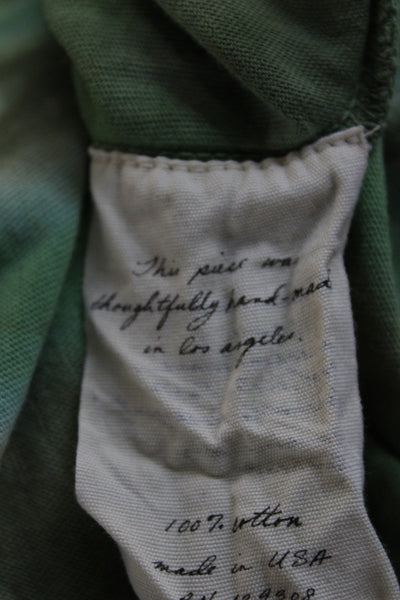 Raquel Allegra Womens Green Tie Dye T-Shirt Dress Cotton Short Sleeve Size 1