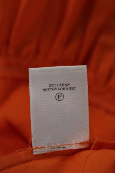 A.L.C. Womens Sundress Orange Cotton V-Neck Sleeveless Mid-Calf Pullover Size 8