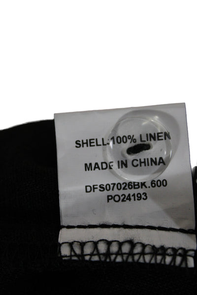 Dissh Women Linen Mini Skirt Black Zip Closure Size 8