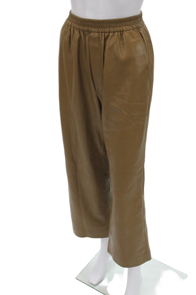 Nanushka Women Cropped Brown Polyester Pants Size S