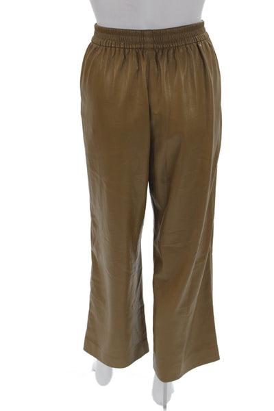 Nanushka Women Cropped Brown Polyester Pants Size S