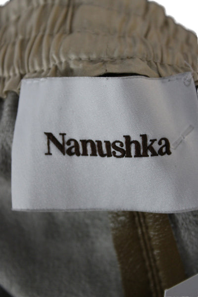 Nanushka Women Cropped Brown Polyester Pants Size S