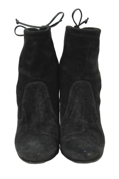 Stuart Weitzman Womens Suede Lace Up Ankle Booties Black Size 7.5 Medium