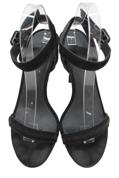 Alexander Wang Womens Suede Slingbacks Sandal Heels Black Size 38 8