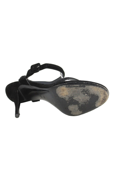 Alexander Wang Womens Suede Slingbacks Sandal Heels Black Size 38 8