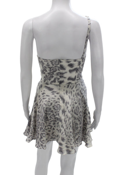 Zimmermann Women Silk One-Shoulder Fit & Flare Leopard Dress Size 3