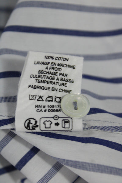 Ulla Johnson Women Sleeveless Striped Cotton Round Neck Blouse Button Size 6