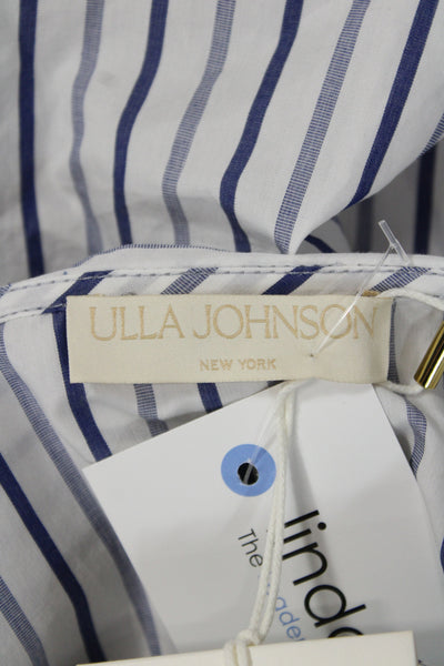 Ulla Johnson Women Sleeveless Striped Cotton Round Neck Blouse Button Size 6