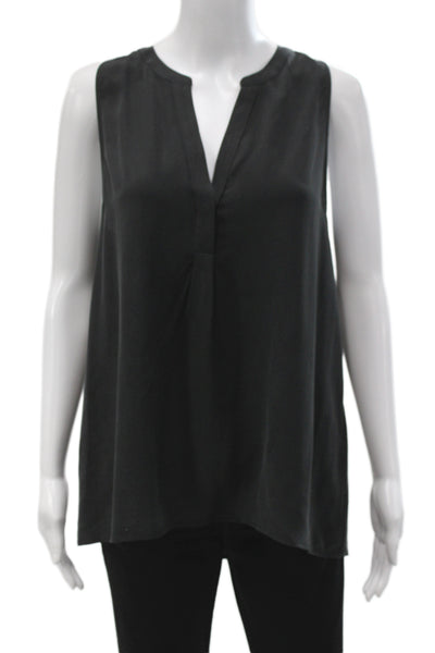 Joie Women Silk V-Neck Sleeveless Basic Blouse Black Size M