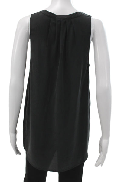 Joie Women Silk V-Neck Sleeveless Basic Blouse Black Size M