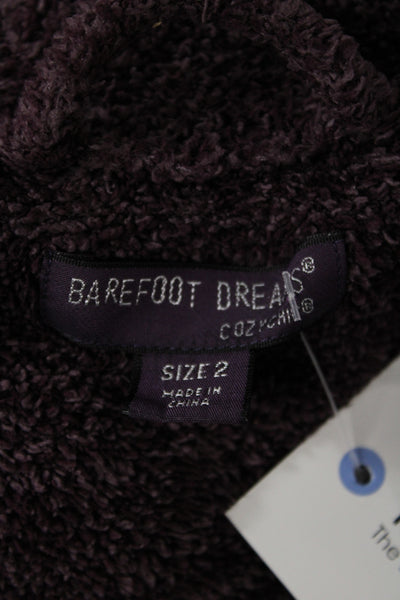 Barefoot Dreams® Womens Fluffy Cowl Neck Long Sleeve Robe Size Maroon Size 2