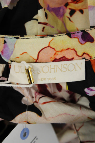 Ulla Johnson Women Sundress Floral V Neck Mid Calf Cotton Pullover Size 6