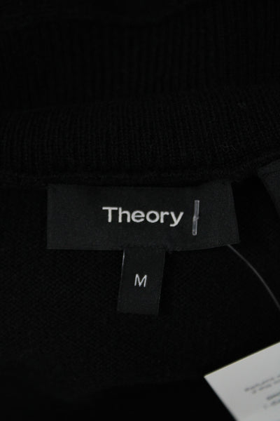 Theory Women Black Cashmere Turtleneck Sweater Dress Long Sleeve Mini Size M