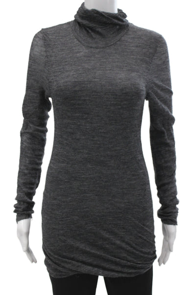 Theory Women Turtleneck Alpaca Pullover Sweater Gray Long Sleeve Size M