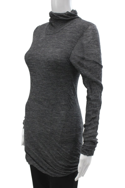 Theory Women Turtleneck Alpaca Pullover Sweater Gray Long Sleeve Size M