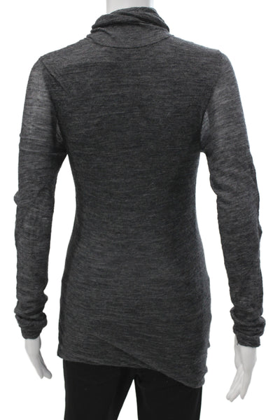 Theory Women Turtleneck Alpaca Pullover Sweater Gray Long Sleeve Size M