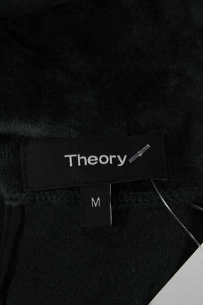 Theory Womens Viscose Turtleneck Long Sleeve Basic Blouse Green Size M