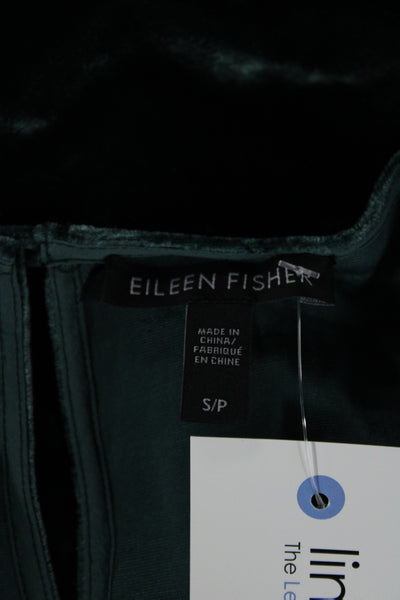 Eileen Fisher Women Basic Rayon Round Neck Short Sleeve Blouse Green Size S
