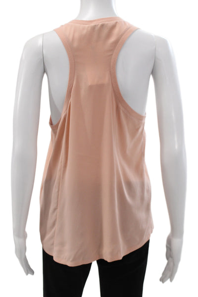 Joie Womens Silk Scoop Neck Sleeveless Tank Top Pink Size S