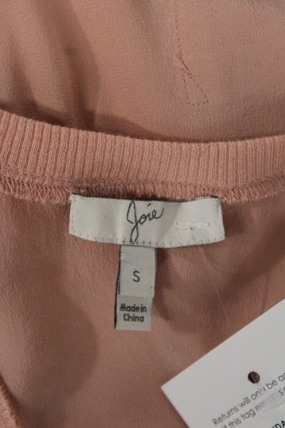 Joie Womens Silk Scoop Neck Sleeveless Tank Top Pink Size S