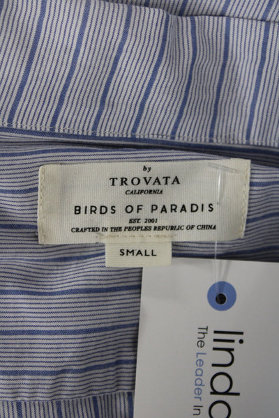 Birds of Paradis by Trovata Womens Blue Striped Pajama Top Size S