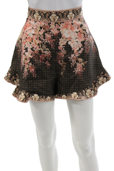 Zimmermann Womens Floral Silk Culotte Zip Multicolor Size 1