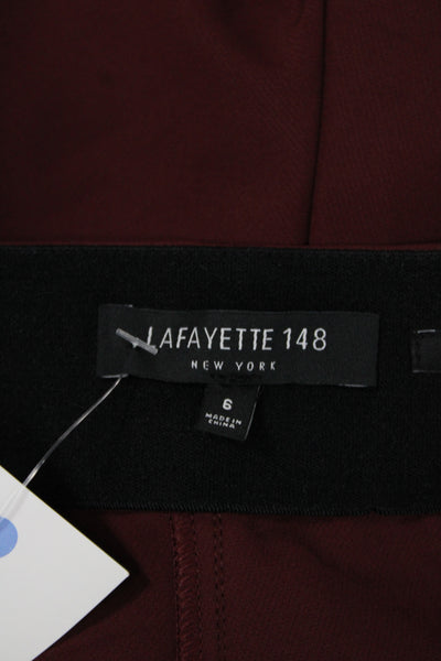 Lafayette 148 New York Womens Dress Pants Red Polyamide Zip Size 6