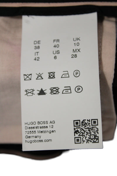 Boss Hugo Boss Women Dress Pants Black Virgin Wool Solid Zip Size 6