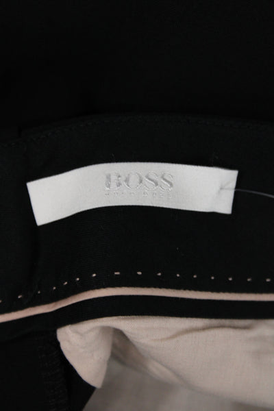Boss Hugo Boss Women Dress Pants Black Virgin Wool Solid Zip Size 6