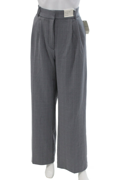 Abercrombie & Fitch Women Dress Pants Gray Plaid Polyester Zip Size 29 Tall