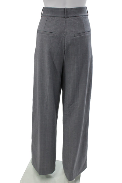 Abercrombie & Fitch Women Dress Pants Gray Plaid Polyester Zip Size 29 Tall