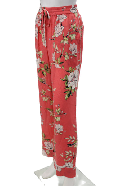 Joie Womens Ankle Silk Floral Pants Drawstring Size M