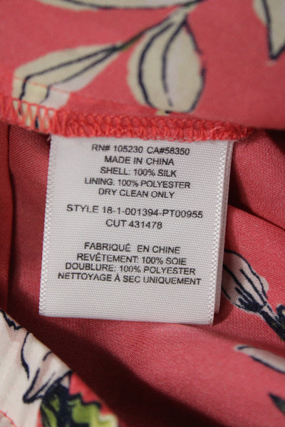 Joie Womens Ankle Silk Floral Pants Drawstring Size M