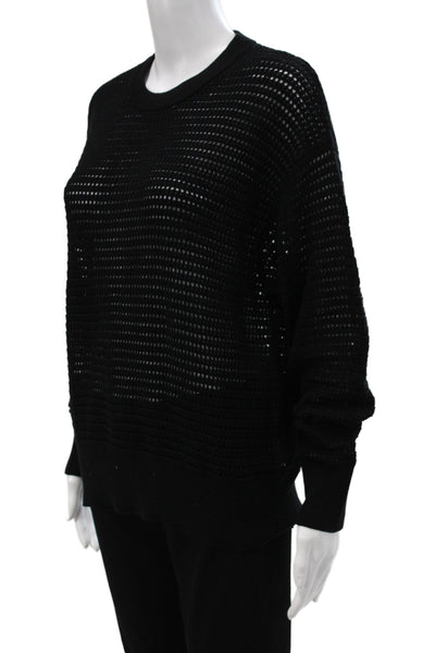 Varley Women Pullover Black Crew Neck Long Sleeve Cotton Size S