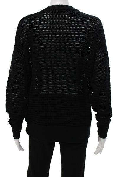 Varley Women Pullover Black Crew Neck Long Sleeve Cotton Size S