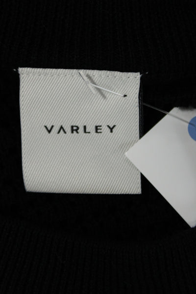 Varley Women Pullover Black Crew Neck Long Sleeve Cotton Size S