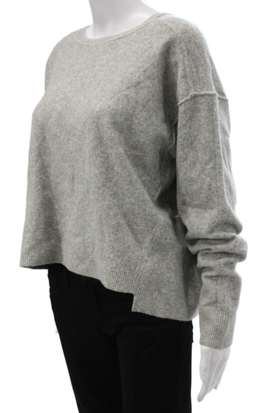 Free People Womens Gray Nylon Pullover Sweater Crew Neck Long Sleeve Size XS