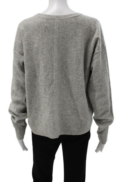 Free People Womens Gray Nylon Pullover Sweater Crew Neck Long Sleeve Size XS