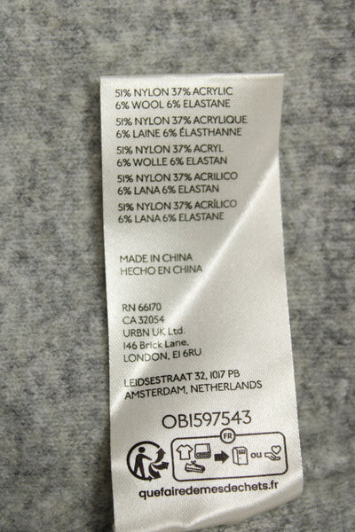 Free People Womens Gray Nylon Pullover Sweater Crew Neck Long Sleeve Size XS
