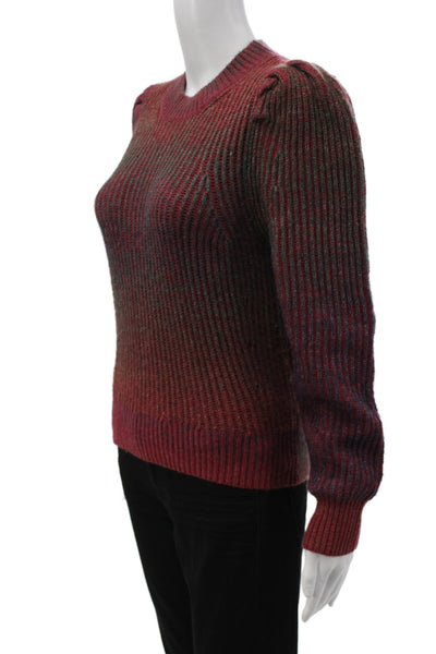Another Love Women Pullover Crew Neck Long Sleeve Acrylic Multicolor Size XS