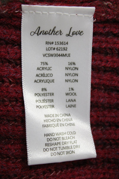 Another Love Women Pullover Crew Neck Long Sleeve Acrylic Multicolor Size XS