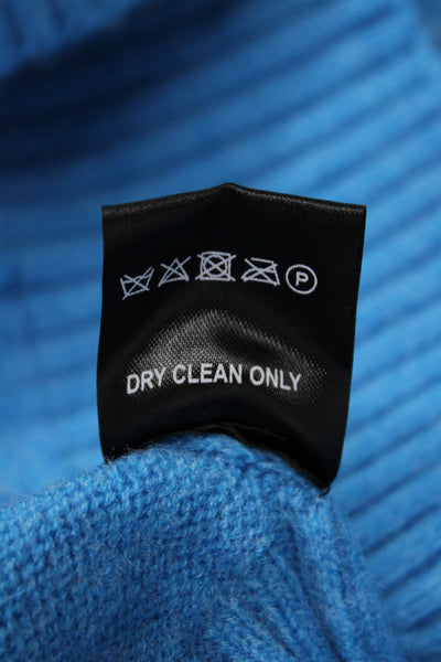 Love Token Women Cardigan V Neck Long Sleeve Blue Acrylic Size M