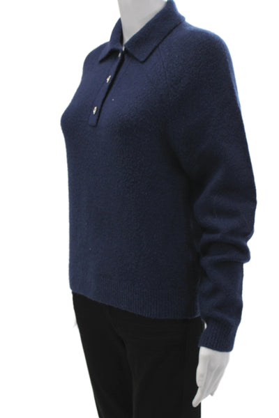 J Crew Womens Blue Acrylic Collared Pullover Sweater Fall Size S