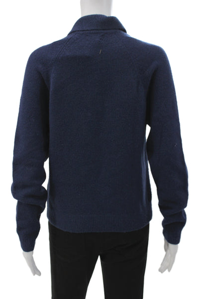 J Crew Womens Blue Acrylic Collared Pullover Sweater Fall Size S