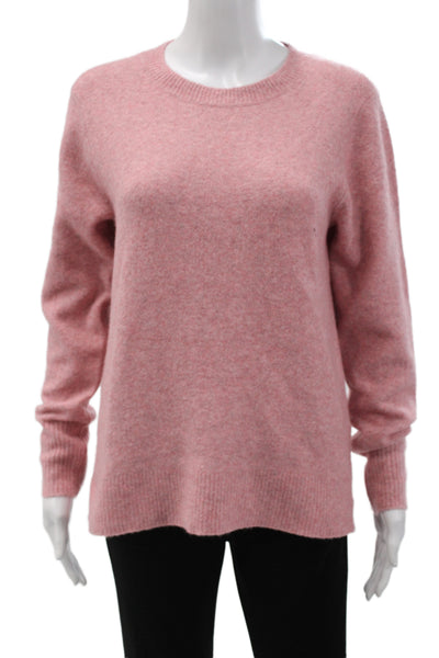J Crew Women Pink Acrylic Pullover Sweater Crew Neck Long Sleeve Size S