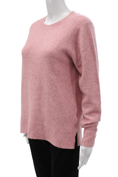 J Crew Women Pink Acrylic Pullover Sweater Crew Neck Long Sleeve Size S