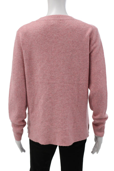 J Crew Women Pink Acrylic Pullover Sweater Crew Neck Long Sleeve Size S