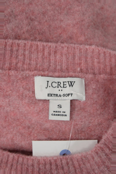 J Crew Women Pink Acrylic Pullover Sweater Crew Neck Long Sleeve Size S