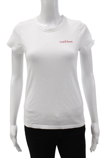 Rag & Bone Women T-Shirt White Organic Cotton Crewneck Short Sleeve Size S